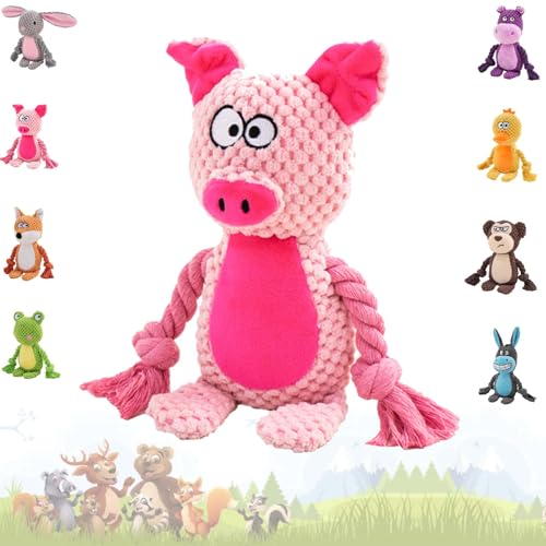 Hundespielzeug,Hund Quietschspielzeug mit Knitterpapier, Plüschtier Hund Plüsch Kauspielzeug,Intelligenzspielzeug für Hunde,Hundespielzeug Kleine Hunde,Quietschendes Hundespielzeug(Rosa Schwein) von Sunshine smile