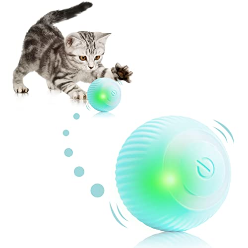 Interaktives Katzenspielzeug Ball,Selbstrollende Ballspielzeug mit LED Licht,Elektrisch Katzenball Spielzeug,USB Wiederaufladbares Katzenspielzeug Elektrisch Katzenball,Automatischer 360-Grad-Rollbal von Sunshine smile