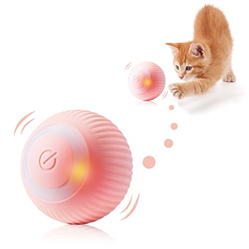 Interaktives Katzenspielzeug Ball,Selbstrollende Ballspielzeug mit LED Licht,Elektrisch Katzenball Spielzeug,USB Wiederaufladbares Katzenspielzeug Elektrisch Katzenball,Automatischer 360-Grad-Rollbal von Sunshine smile