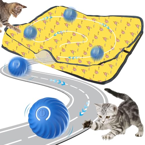 Interaktives Katzenspielzeug Matte,2 in 1 Simuliertes Interaktives Jagd Katzenspielzeug,Interactive Cat Toys,Interaktive Trainingsmatte Katzen,Interaktives Spielzeug für Katzen Trainingsmatte von Sunshine smile