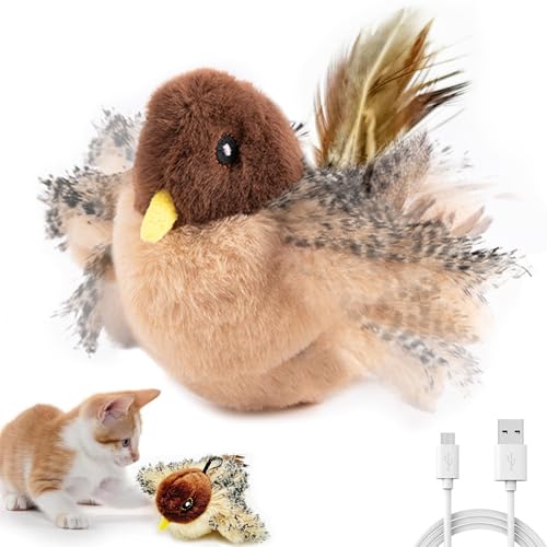 Interaktives Katzenspielzeug Selbstbeschäftigung,Fliegender Vogel Katzenspielzeug,Flying Bird Cat Toy,Elektrisches Vogelspielzeug für Katzen,Katzenspielzeug Vogel Flattern,Spielzeug Katze von Sunshine smile