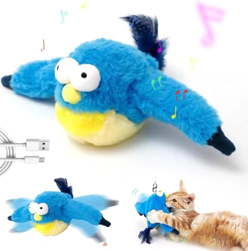 Interaktives Katzenspielzeug Selbstbeschäftigung,Fliegender Vogel Katzenspielzeug,Flying Bird Cat Toy,Elektrisches Vogelspielzeug für Katzen,Katzenspielzeug Vogel Flattern,Spielzeug Katze von Sunshine smile