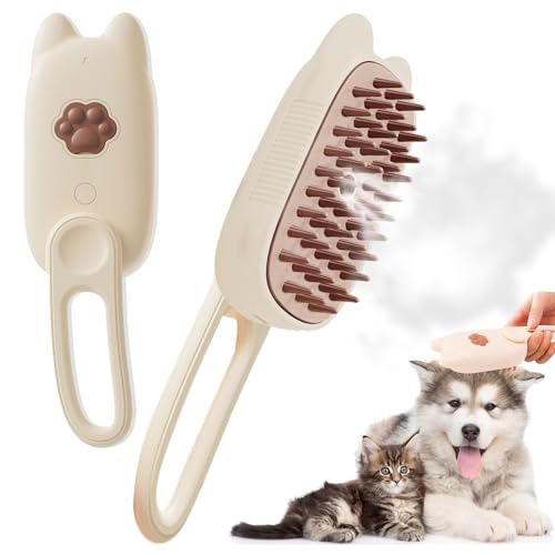 Katzenbürste mit Dampf,Steamy Cat Brush,Selbstreinigender Sprühkamm,Steamy Pet Brush Dog Cat,Katzen Hund Haustier Spray Kamm,Wasser DampfbüRste Katzenkamm,Dampfbürste für Katze und Hund von Sunshine smile