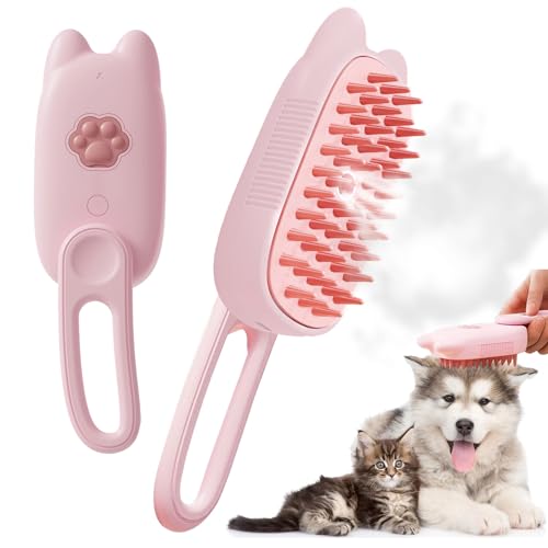 Katzenbürste mit Dampf,Steamy Cat Brush,Selbstreinigender Sprühkamm,Steamy Pet Brush Dog Cat,Katzen Hund Haustier Spray Kamm,Wasser DampfbüRste Katzenkamm,Dampfbürste für Katze und Hund von Sunshine smile