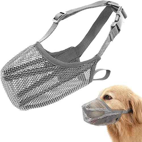 Maulkorb Mesh,Maulkorb für Hunde Abgerundete Mesh,Maulkorb Mittlere Hunde,Mesh Maulkorb Hund,Maulkorb Hund Verstellbar für Kleine Mittelgroße und Große,Verhindert Das BeißEn,Kauen von Sunshine smile