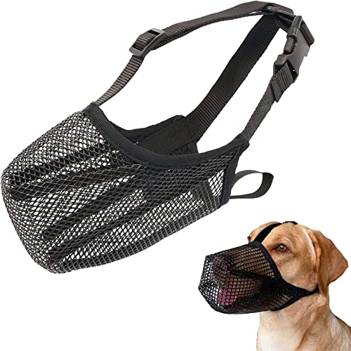 Maulkorb Mesh,Maulkorb für Hunde Abgerundete Mesh,Maulkorb Mittlere Hunde,Mesh Maulkorb Hund,Maulkorb Hund Verstellbar für Kleine Mittelgroße und Große,Verhindert Das BeißEn,Kauen von Sunshine smile