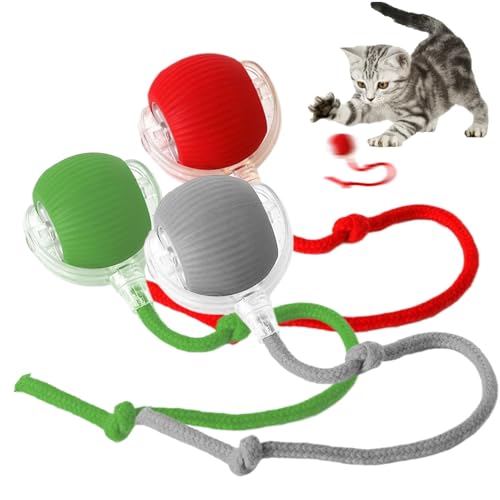 Rolling Ball,Interaktives Hundespielzeug Ball mit Schnur,Automatisch Rollender Ball für Kleine,Katzenspielzeug Elektrisch mit USB Aufladbar,Interactive Cat Toys Rolling Ball für Katzen Hunde von Sunshine smile