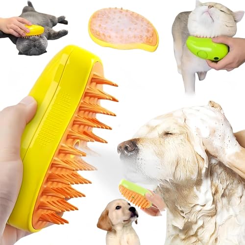 Steamy Cat Brush,Cat steamy brush,3-in-1-dampfbürste für katzen,Katze Pflege Bürste,Dampfbürste Katze Hund,Steamy Brush Katze,Katzenbürste mit Dampf,Haustierbürste,Katzenspray Massagekamm von Sunshine smile