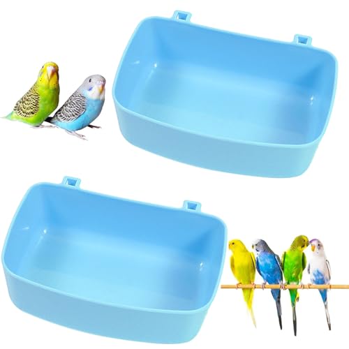 Sunshine smile 2 Pack Vogelbad Käfg,Vogelbadewanne für Käfig,Vogel Badewanne,Papagei Bad,Badewanne Vogel,Vogel Badewanne,Hängende Vogelbadewanne,Badewanne für Wellensittiche von Sunshine smile