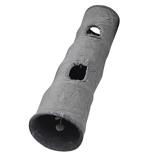 Sunydog Katzentunnel, Faltbar Katzentunnel, Katzen Katzentunnel Katzenröhre Katzenspielzeug für alle Katzen Kaninchen Welpen und Kleine Tiere 2 Höhlen (L-125 * 29CM) von Sunydog