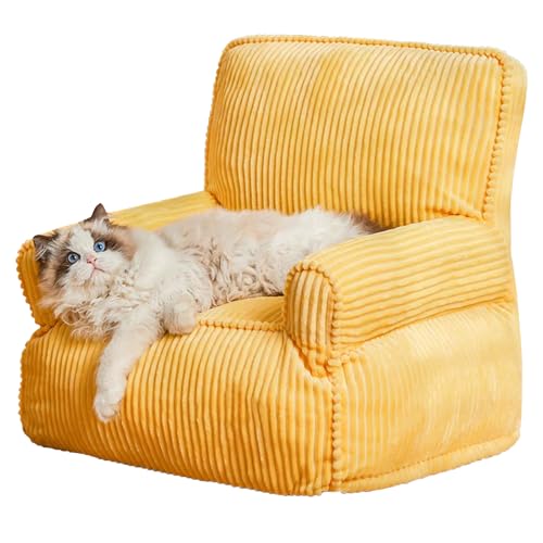 Sunyongfly Haustier-Sofabett Weiches beruhigendes Katzensofabett Waschbares Katzenbett Katzensofabett für Haustiere bis zu 16lbs(47cm) von Sunyongfly