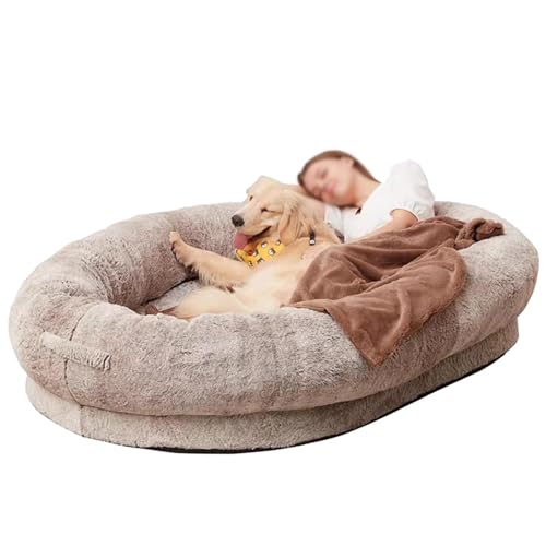 Sunyongfly Hundebett für Erwachsene Waschbares Kunstfell-Hundebett Stützendes Jumbo-Hundebett mit orthopädischen Memory-Foam-Polstern(Size:175X90X30cm(68.8X35.4X11.8in)) von Sunyongfly