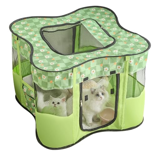 Sunyongfly Katzenproduktionshaus Faltbarer Katzenkäfig Faltbares Haustierzelt mit großem Fassungsvermögen für drinnen/außen auf Reisen und beim Camping(60cm/23.6in) von Sunyongfly