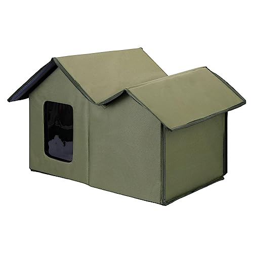 Katzenhaus für den Außenbereich | Winterfest Wasserdicht Haustierhaus | Faltbarer Hundehütte für draußen | Haustierschutz für den Winter | 55x33x38cm von Supatmul