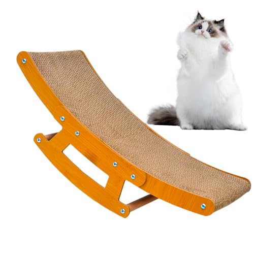 Katzenkratzer, 2-in-1 Schaukelstuhl Papp Katzenhaus, Kratzbett aus Wellpappe, Katzenkratzpad, Lounge Bett für kleine, Mittelgroße und Große Katzen von Supatmul