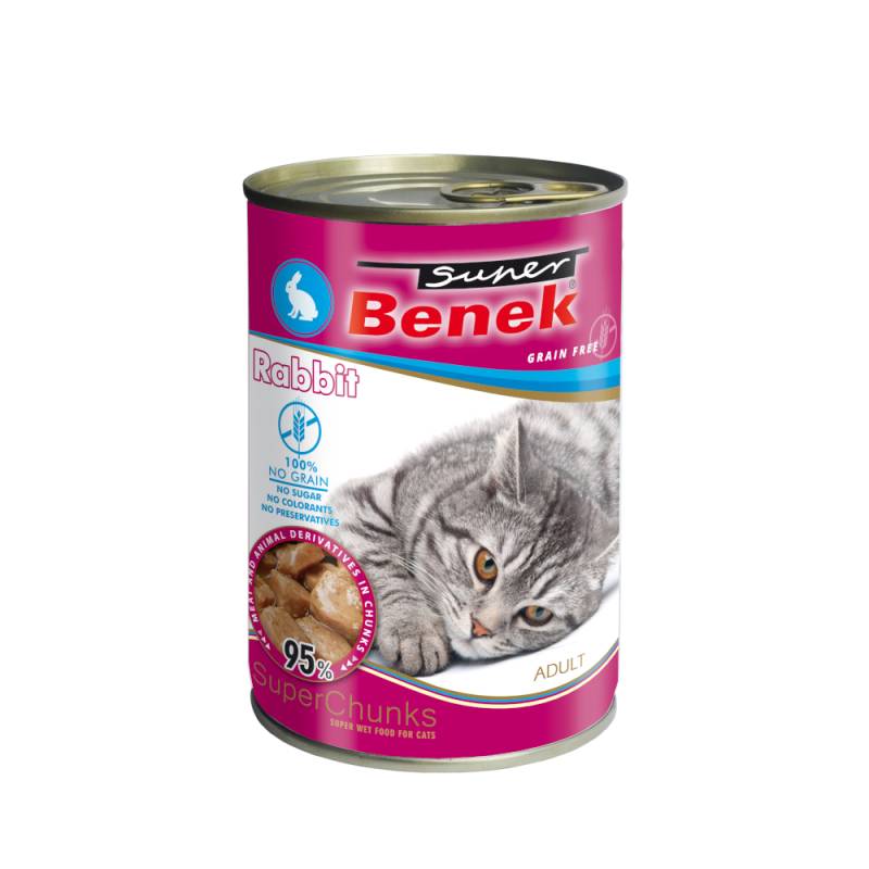 Sparpaket Super Benek Getreidefrei Chunks 20 x 415 g - Kaninchen in Sauce von Super Benek