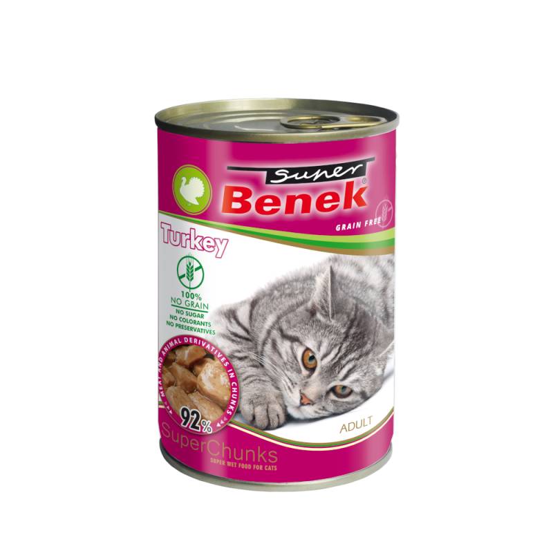 Sparpaket Super Benek Getreidefrei Chunks 20 x 415 g - Truthahn in Sauce von Super Benek