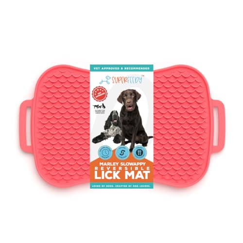 Super Feedy Marley Reversible Lick Mat Reversible Dog Lick Mat Leckmatte für Hunde Premium Lebensmittelqualität Silikon Slow Feeder Dog Feeding Mat Anti-Rutsch-Design Hundeleckerlimatte von Super Feedy