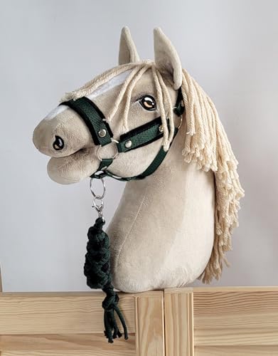 Seilhalteleine für Hobbypferd. Set ohne Pferd - schwarz-Khaki. Hobby Horse. von Super Hobby Horse