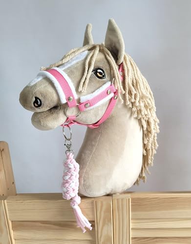 Seilhalteleine für Hobbypferd. Set ohne Pferd. Weiß-Rosa, Hobby Horse. von Super Hobby Horse