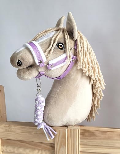 Seilhalteleine für Hobbypferd. Set ohne Pferd. weiß-violett, Hobby Horse. von Super Hobby Horse