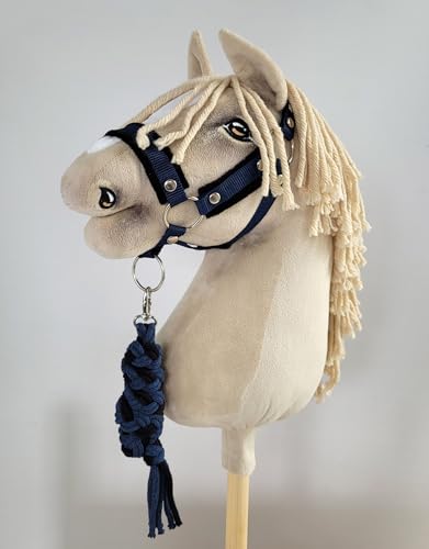 Super Hobby Horse Seilhalteleine für Steckenpferd – Schwarz und Marineblau. Kein Pferd enthalten. von Super Hobby Horse