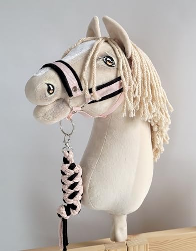 Super Hobby Horse Seilhalteleine für Steckenpferd – Schwarz und Puderrosa. Kein Pferd enthalten. von Super Hobby Horse