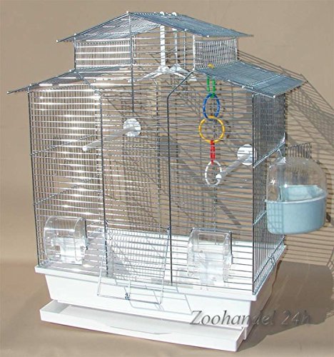 Vogelkäfig,Wellensittichkäfig,Exotenkäfig,60 cm Vogelkäfig Super Trouper Vogelbauer Wellensittich Kanarien Voliere Vogelhaus Käfig IZA 2 II in weiß + 3x GRATIS von Super Trouper. St. Witte