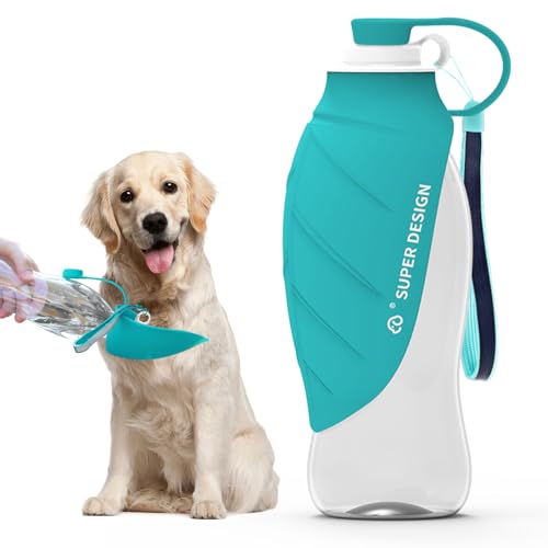 SUPERDESIGN Wasserflasche für Haustiere, faltbarer Laubspender/Tassen-Kombination – auslaufsichere Hydratation für Hunde, Wasserflasche, Katzen und kleine Haustiere, Farbe für den Außenbereich, von SuperDesign