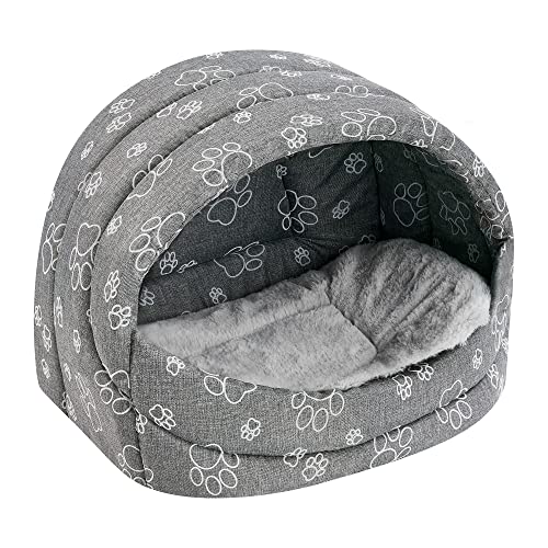 SuperKissen24. Hundehütte Indoor - Hundebett - Hundebox für Kleine Mittlere und Große Hunde und Katzen - Wasserdicht Hundehöhle - Katzenhöhle - 41x30x31 cm - Claw Grau von SuperKissen24.