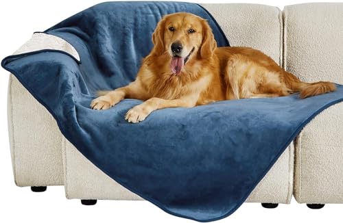 Wasserdichte Hundedecken, Sherpa-Fleece-Welpendecke, 1 x weicher Plüsch, wendbarer Überwurf, Möbelschutz, 101,6 x 81,3 cm Decke, waschbar für Couch-Schutz, kleine Hunde – Katze von Supercap