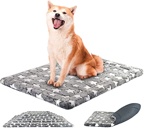 SuperKissen24. Hundematte, Katzenmatte - Reversibel Hundebett für Mittlere Hund - Bett für Hunde und Katze - Katzenbett, Katzenkissen - Flauschig Hundedecke - Waschbar Hundematratze - 80x60 cm Sterne von SuperKissen24.