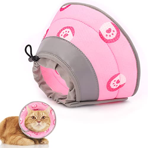 Supet Cat Cone Collar Soft to Stop Lecken, Cat Recovery E Collar for Small Large Cats, Cat Neck Cone Alternative for Cats Kittens Pink m von Supet