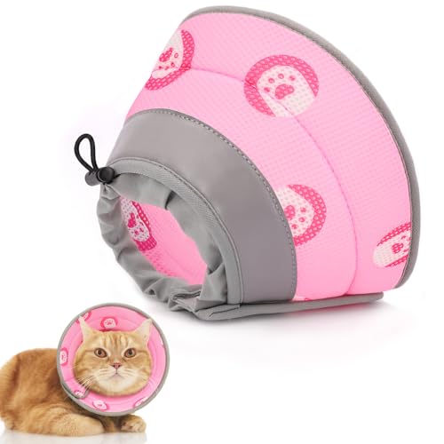 Supet Cat Cone Collar Soft to Stop Lecken, Cat Recovery E Collar for Small Large Cats, Cat Neck Cone Alternative for Cats Kittens Pink s von Supet