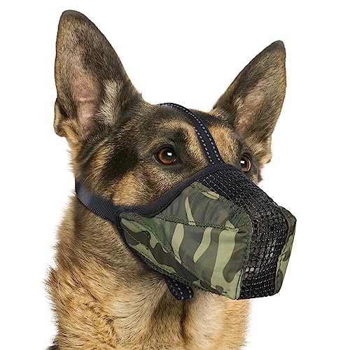 Supet Hund Maulkorb, Soft Mesh No Barking Pet Maulkörbe für kleine, mittlere, große Hunde, atmungsaktiv trinkbar Hund Maulkorb einstellbar Welpen Maulkorb zu verhindern von Supet