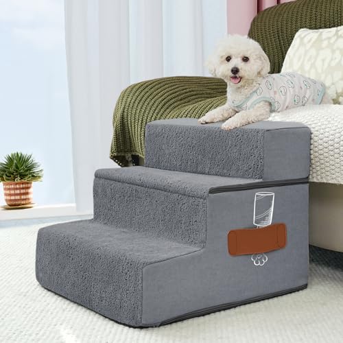 Supet Hundetreppe für kleine mittelgroße Hunde zum Aufsteigen auf Bett, Hundetreppe für Hochbett, Couch, Auto, Haustiertreppe für Katzen, Hunde, Welpen von Supet