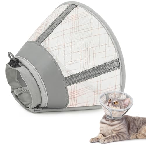 Supet Katzenkegelhalsband, weich, Air-Mesh-Katzen-Erholungskegel nach Operationen, um das Lecken zu stoppen, verstellbar, atmungsaktiv, Katzenhals-Kegel-Alternative für kleine Kätzchen, Leichter von Supet