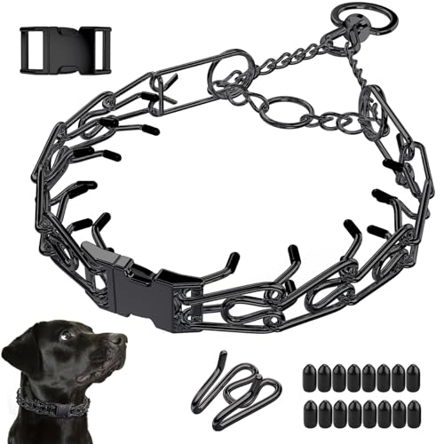 Supet No Pull Hundehalsband, Hundehalsband mit Schnellverschluss-Schnalle, Halsband für kleine, mittelgroße und große Hunde (Schwarz, S) von Supet