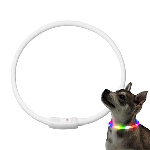 Suphyee Hundehalsband Licht | USB wiederaufladbare Flash Dog Halskette Licht,Verstellbares TPU-Haustier-Hundehalsband, Wiederverwendbare Sicherheitshalskette für große, mittelgroße und kleine Hunde von Suphyee