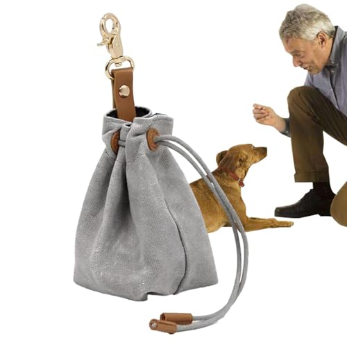 Suphyee Hundetrainingsbeutel, Hundeleckerli-Trainingsbeutel, Canvas-Leckerli-Tasche für das Hundetraining, Kordelzug-Design, wasserdichte Snack-Tasche, Trainingstasche für Wandern, Outdoor, von Suphyee