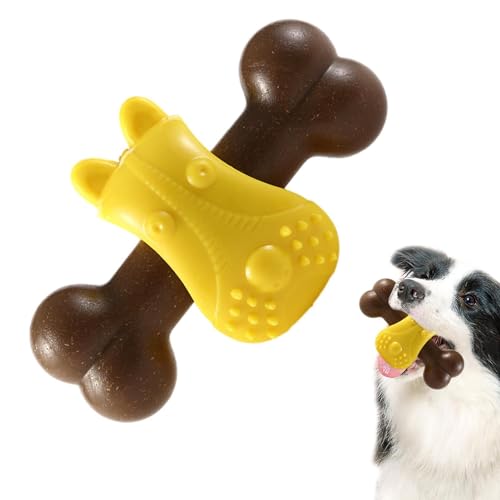 Suphyee Kauspielzeug für Hunde, Hundeknochen-Kauspielzeug, Zähes Hundeknochenspielzeug zur Zahnreinigung mit konvexen Spitzen, Puzzle-Hunde-Anreicherungsspielzeug, langsamer Futterspender, von Suphyee