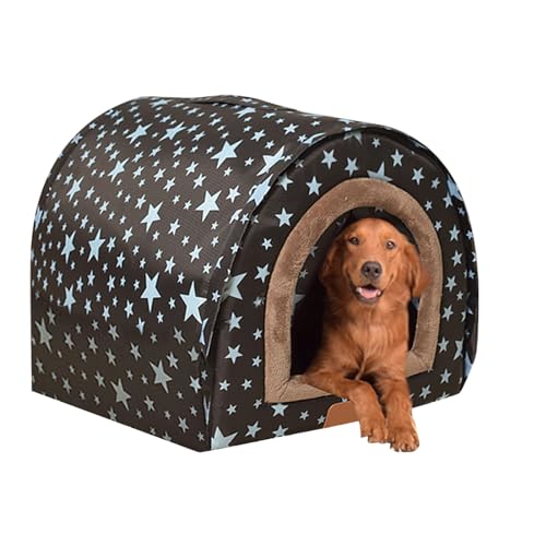 Warme Hundehütte für den Innenbereich, Winter-Hundehütte, Winter-Hundehütte mit Flexibler Stofftür, abnehmbare, waschbare Hundehütte für den Außenbereich Suphyee von Suphyee
