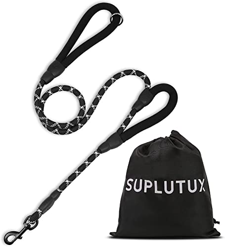 SuplutuX Hundeleine mit Zwei Gepolsterten Griffen, 1.8m Starke, Robuste Führleine für Hunde mit Reflektierend Streifen, Laufleine für Mittelgroße bis große Hunde von SuplutuX