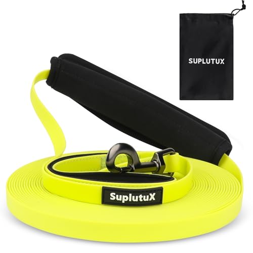 SuplutuX Schleppleine 10M für Hunde, 5M 10M 15M 20M Schleppleine mit Griffpolster, Wasserdicht Trainingsleine für Große bis Kleine Hunde, Robuste Hundeleine von SuplutuX