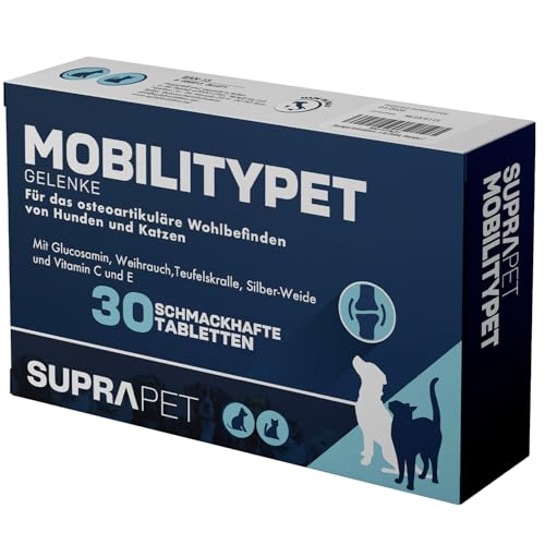 Suprapet MobilityPet Für Hunde und Katzen 30 Tabletten à 1 g - mit Glucosamin, Chondroitin, MSM und Vitamin C. von Suprapet