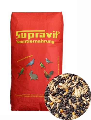 Supravit Kanarienfutter Basis - 25kg Sack schmackhaftes Kanarienvogel Futter - Hauptfutter für Kanarienvögel enthält einen hohen Anteil an Kanariensaat und wertvolle Rübsen von Supravit