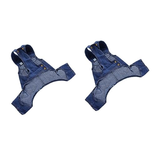 2St Jeanskleidung für Hunde hundejacke Hunde Jacke Hundesuspenders tragegeschirr für Hunde hundebrustgeschirr kleine hundekleidung Hundehose Denim-Hundewesten Haustier-Hund- Supvox von Supvox