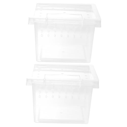 2er-Box Aufzuchtbox Für Insekten Lebensraumkäfig Für Eidechsen-vogelspinne Haustierzaun Reptilienbecken-Terrarium Schildkrötenträger Reptilien Terrarienbecken Transparent Plastik Supvox von Supvox