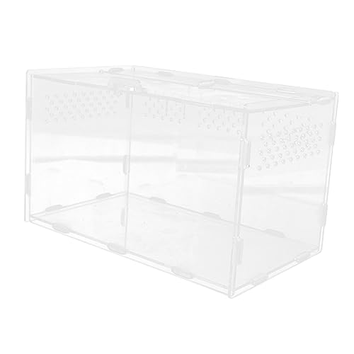 3Er-Box Terrarium für Reptilien Schildkrötenbecken Premium-Etui für Reptilien reptichip Schraffur glasbehälter glasgefäß Reptilienkäfig tragbarer Cricket-Keeper Acryl Transparent Supvox von Supvox