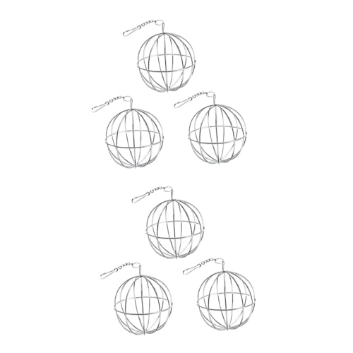 6 STK Gestell Grasball für Nagetiere Heuraufe für Meerschweinchen Futterspender für Meerschweinchen Futterbälle für Haustiere Grasbälle aus Edelstahl Feederbälle Rostfreier Stahl Supvox von Supvox